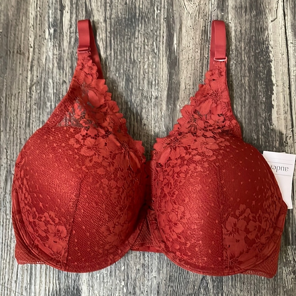 Auden Orange Berry Push-up Wire Bra Size 32DDD (A18)